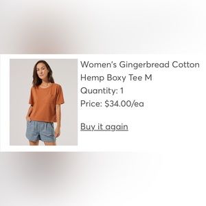 PACT brand Hemp boxy tee